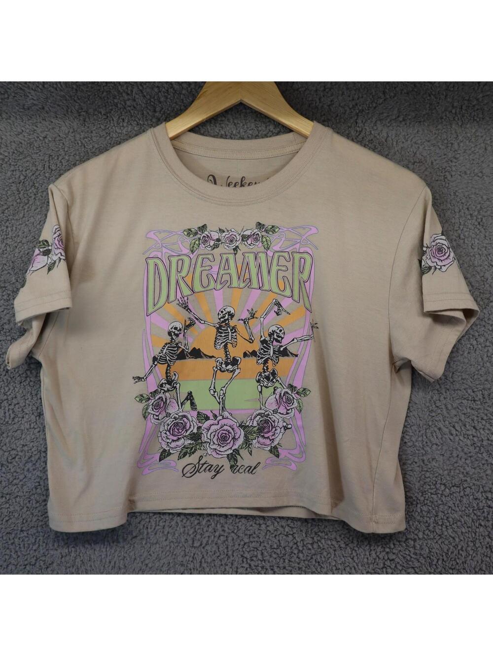 Weekend Warrior Crop Top Shirt Women Small "Dreamer"